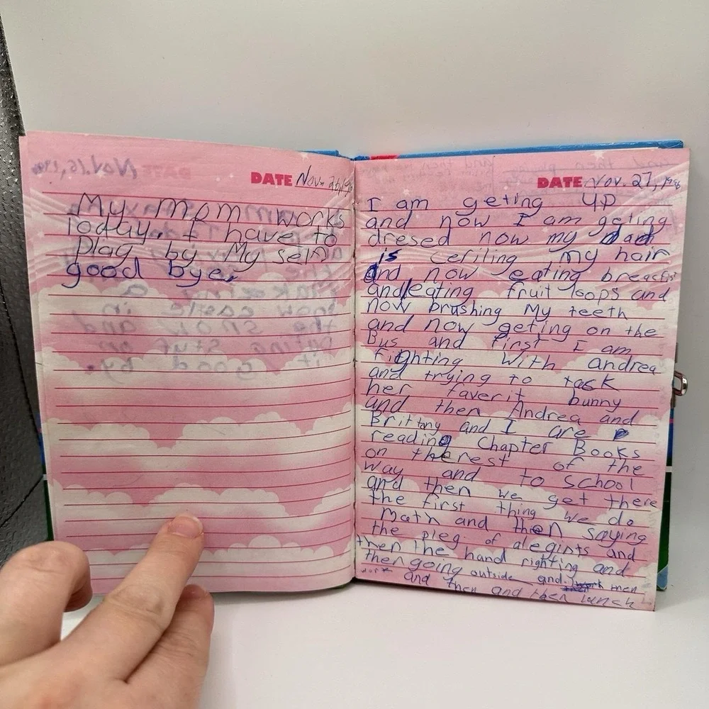 VTG Lisa Frank Cheerleader Bears Diary Journal 90's‎